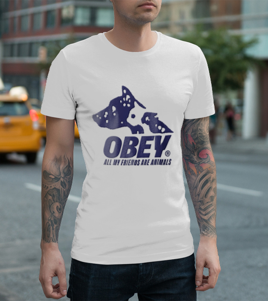 Obey All My Friends Are Animals Dog T-Shirt
