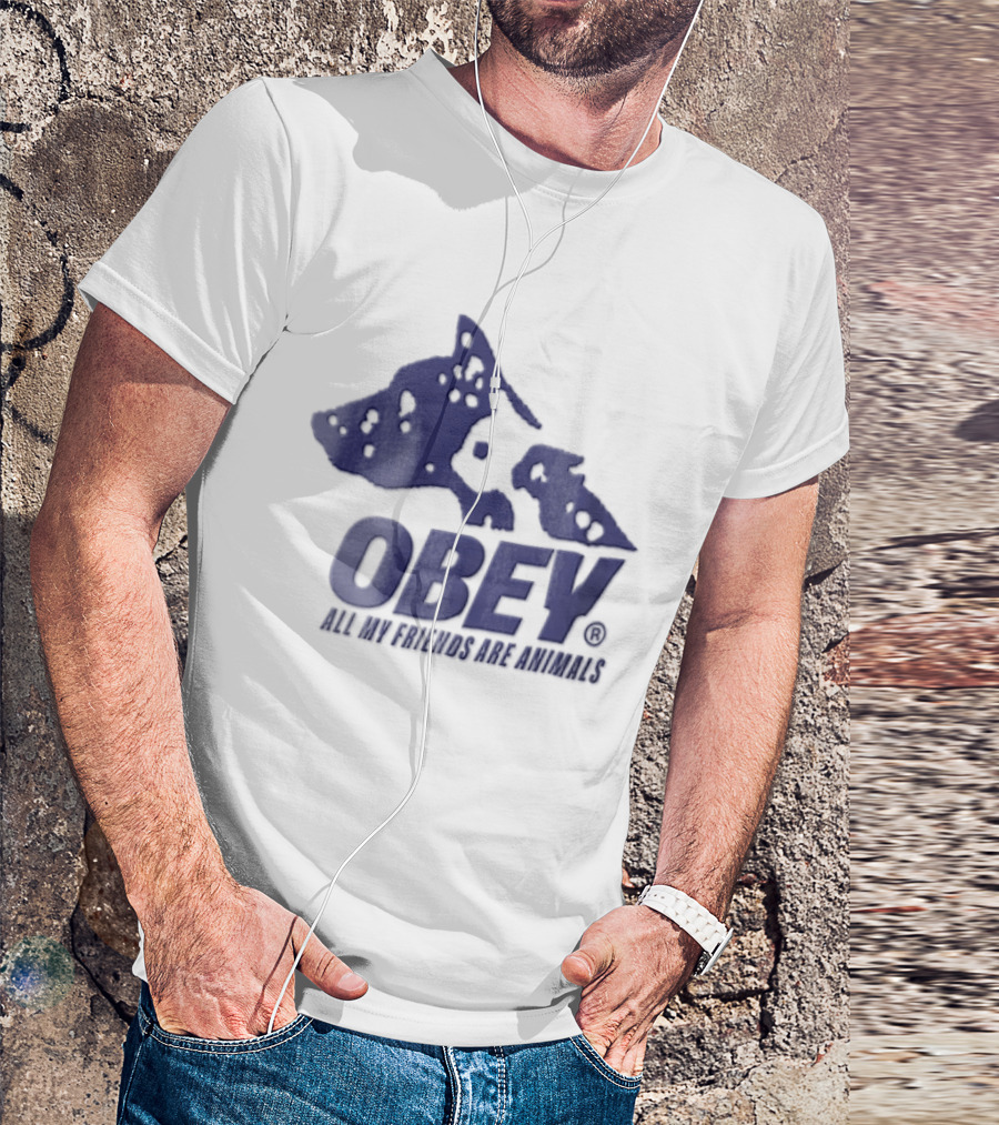 Obey All My Friends Are Animals Dog T-Shirt