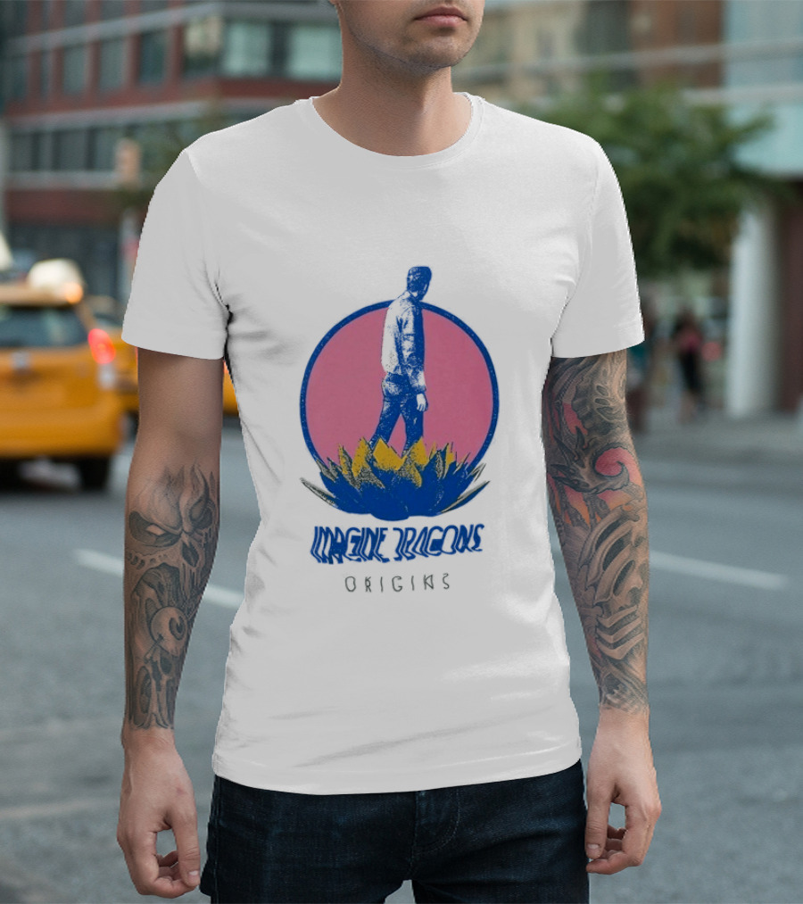 Imagine Dragons Origins Lotus Inverted Pink Circle T-Shirt