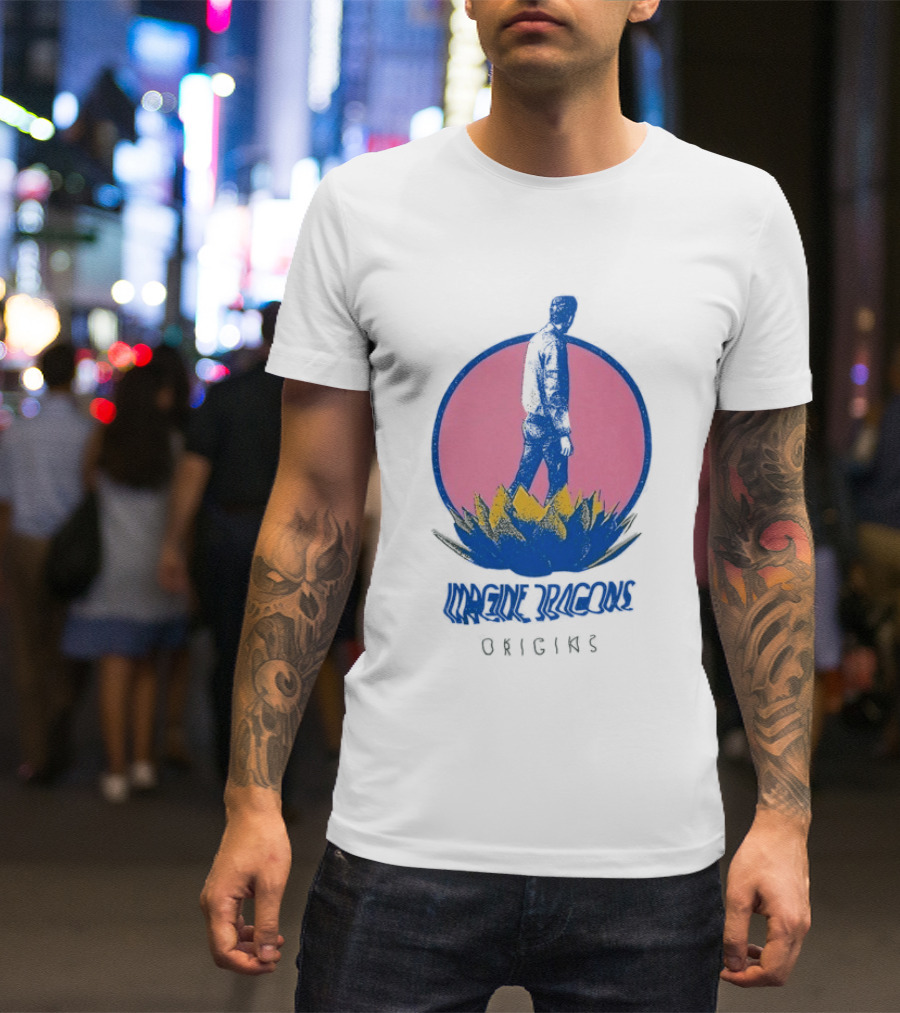 Imagine Dragons Origins Lotus Inverted Pink Circle T-Shirt