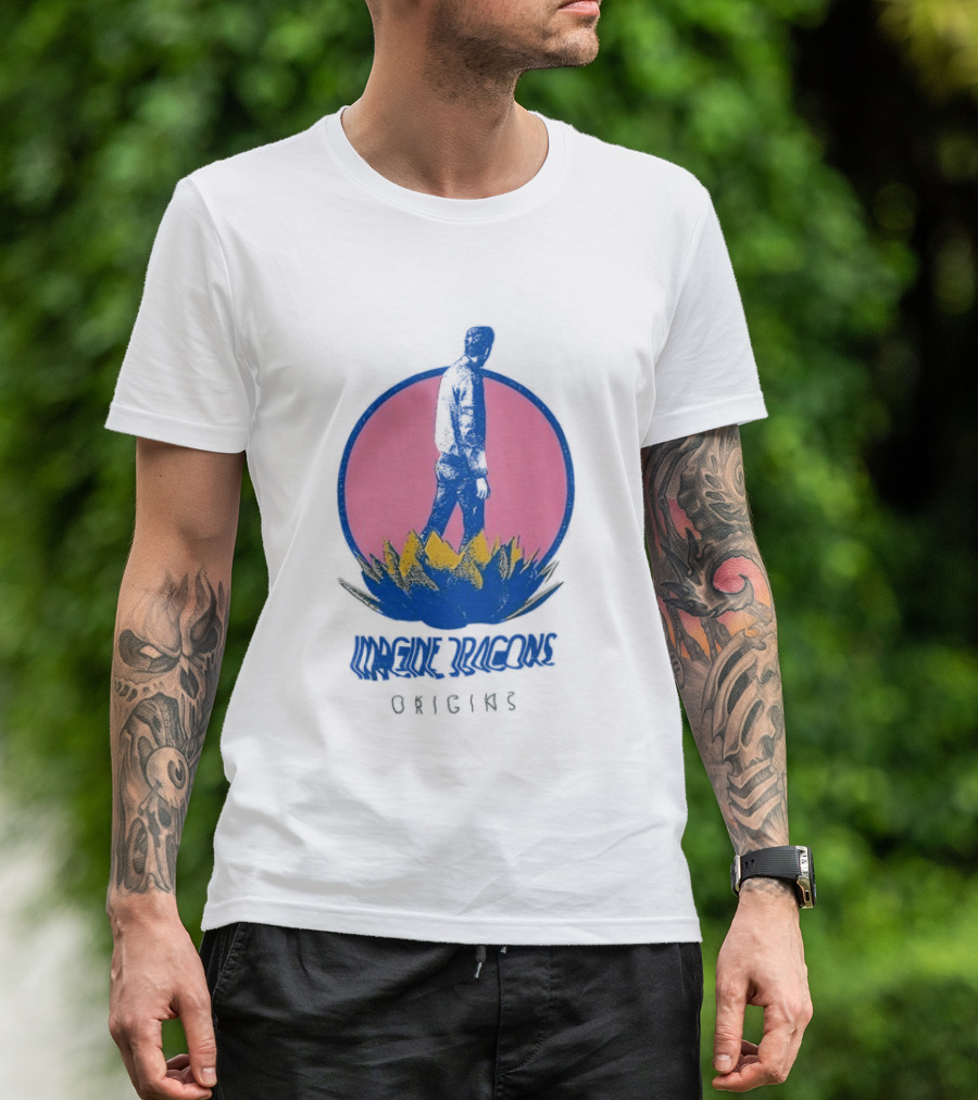 Imagine Dragons Origins Lotus Inverted Pink Circle T-Shirt
