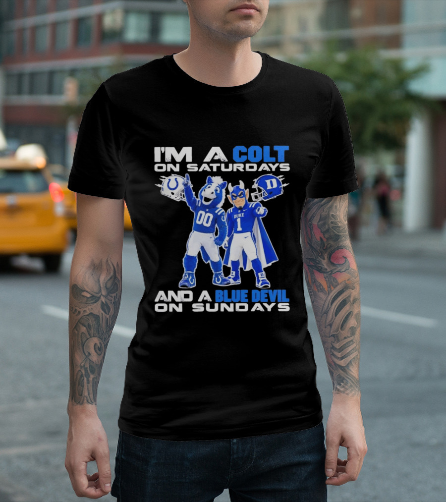 Indianapolis Colts Saturdays Duke Blue Devils Sundays Mascots T-Shirt