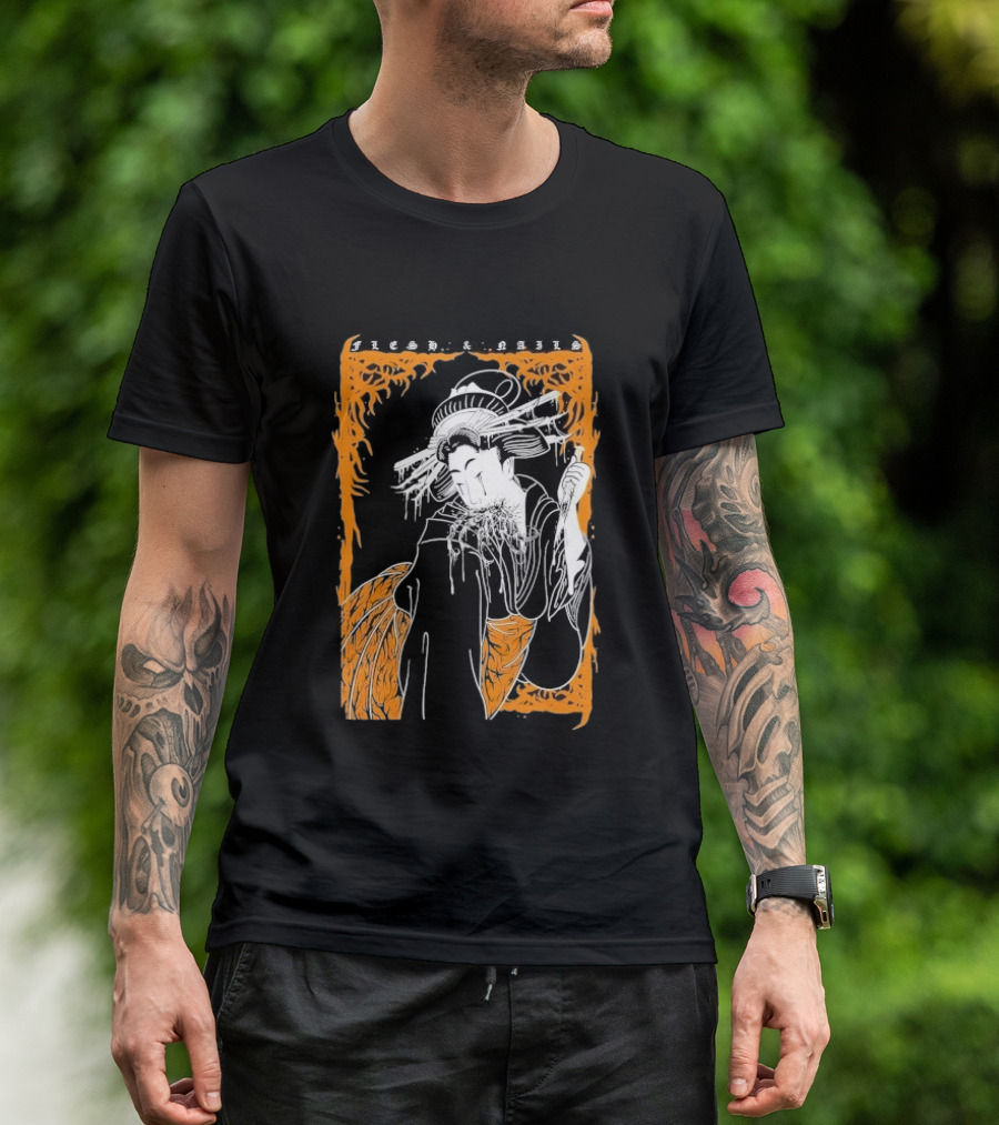 Distant Flesh And Falls Geisha Vintage Oriental Motif T-Shirt