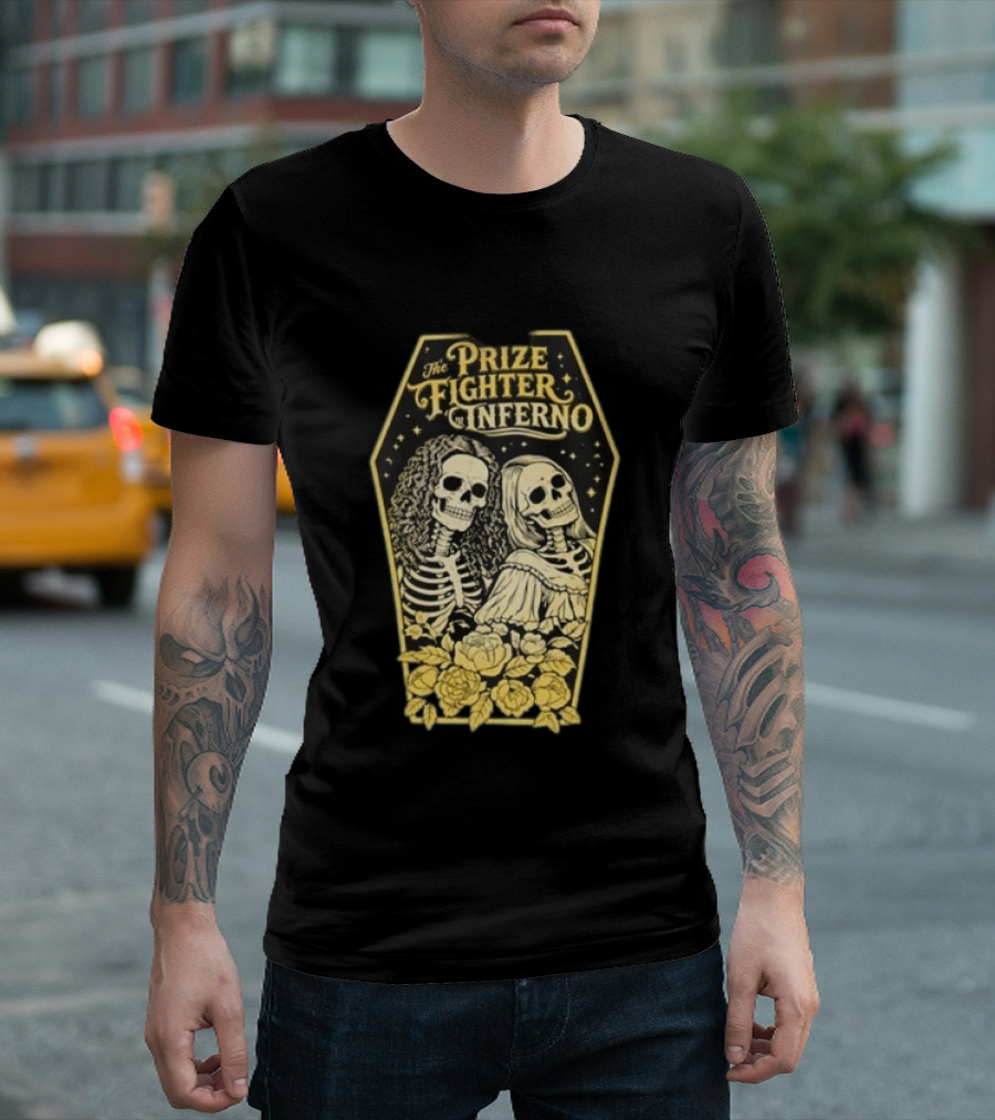 Skeleton Lovers Coffin The Prize Fighter Inferno Floral Festival 2026 T-Shirt