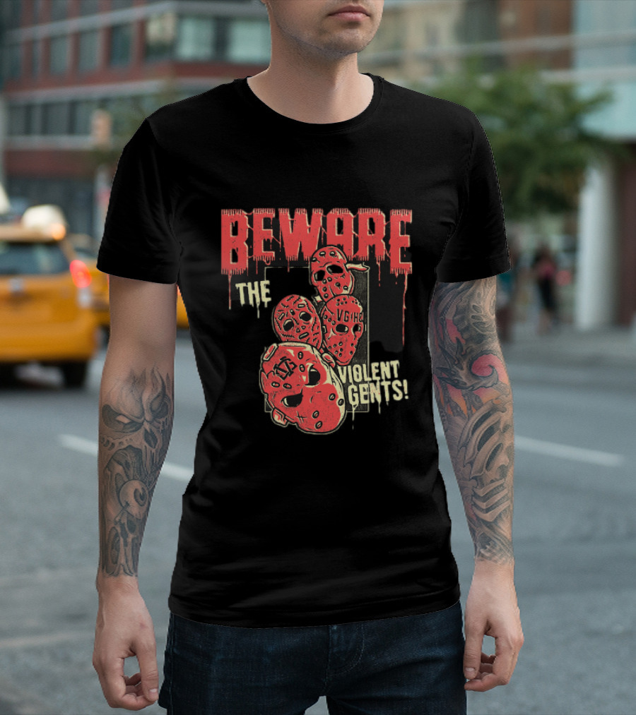 Beware The Violent Gents Hockey Masks VGHC T-Shirt