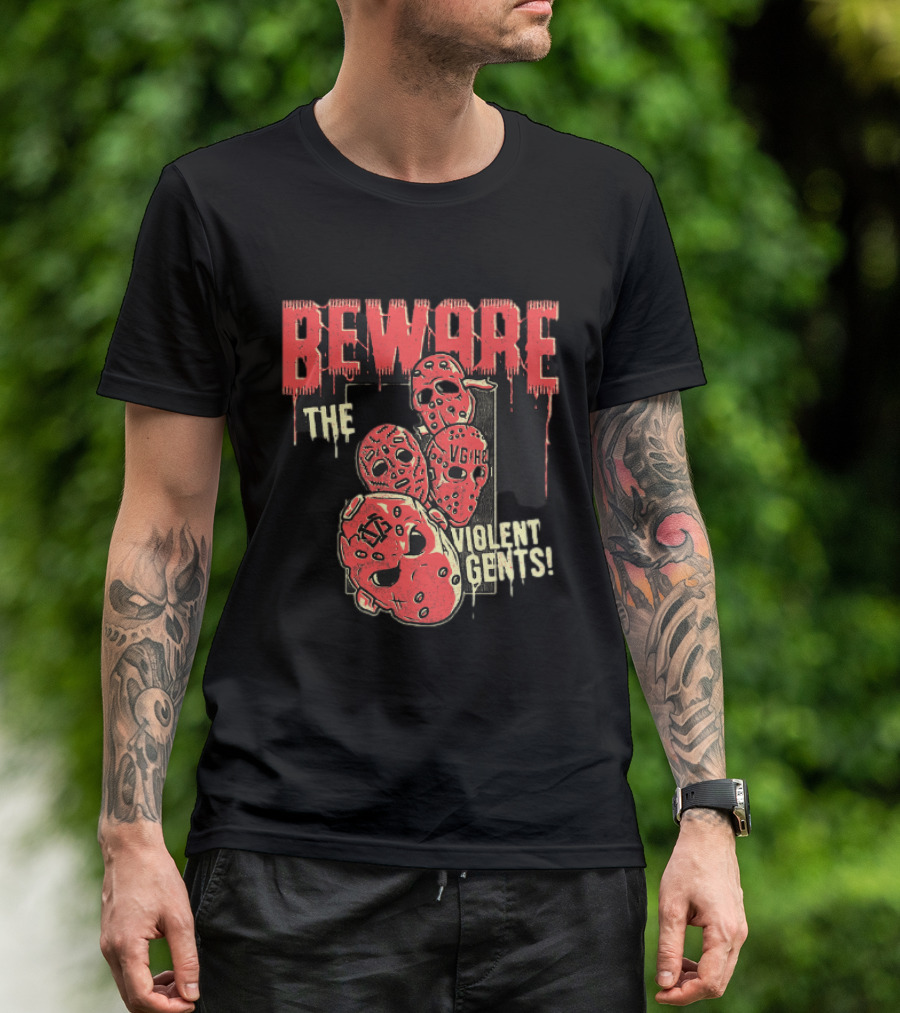 Beware The Violent Gents Hockey Masks VGHC T-Shirt