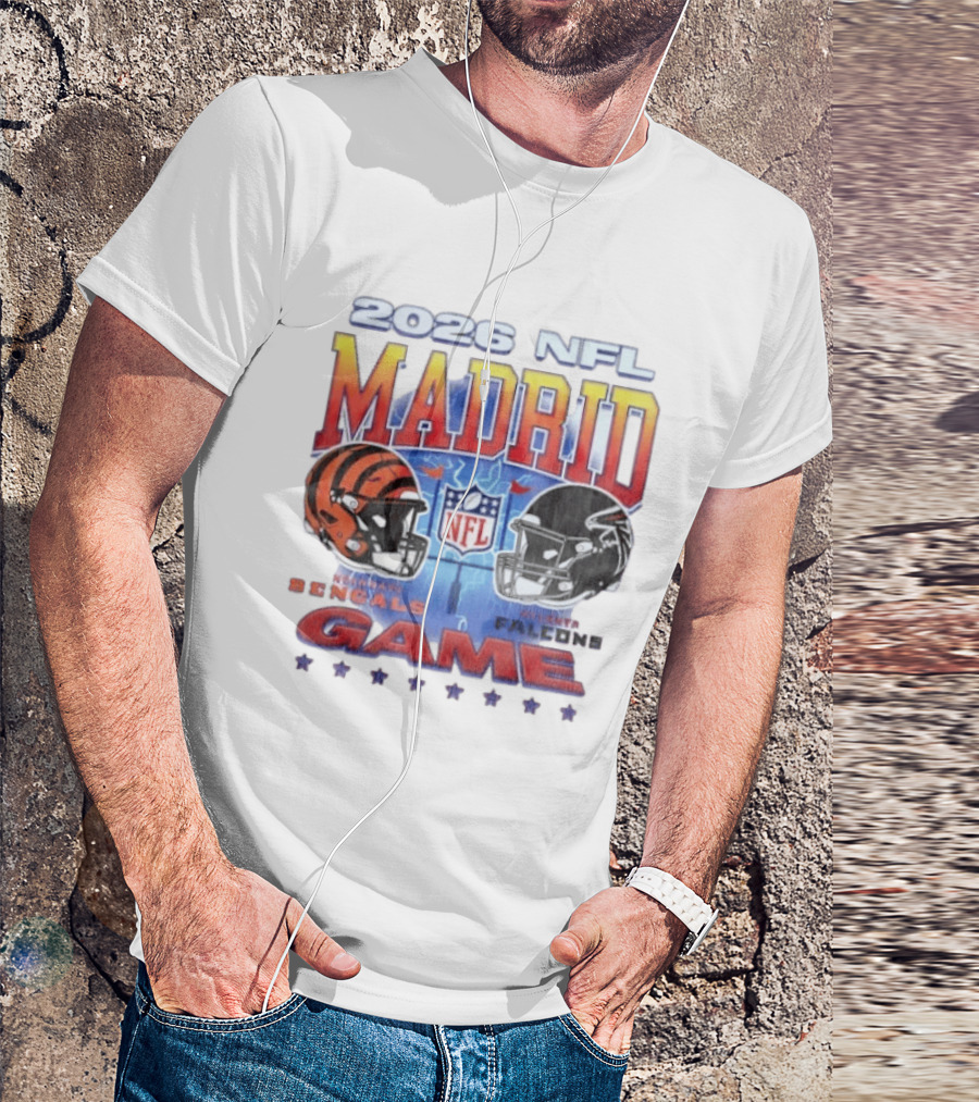2026 NFL Madrid Game Cincinnati Bengals Vs Atlanta Falcons Matchup T-Shirt