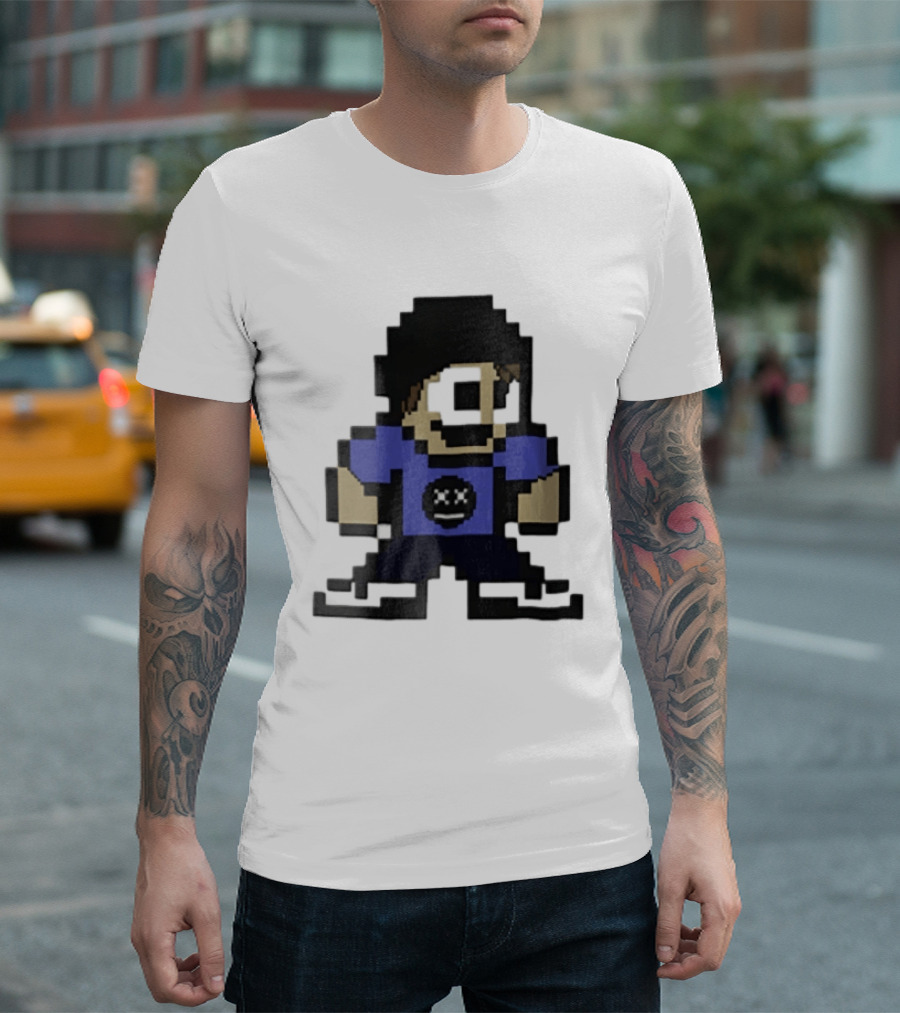 Eddsworld Tom Pixel Art With Black Beanie And Blue T-Shirt