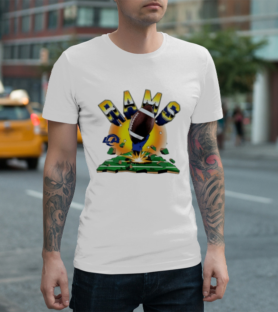 Los Angeles Rams 2026 Explode Clubhouse Football Burst T-Shirt