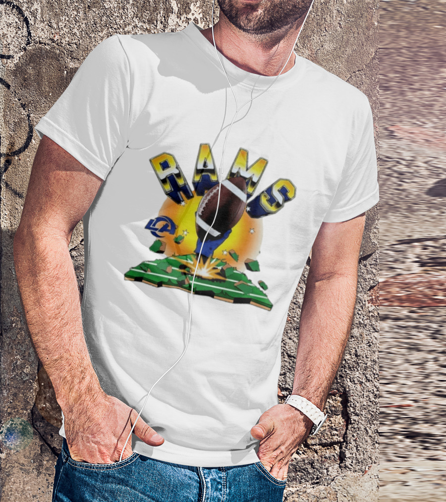 Los Angeles Rams 2026 Explode Clubhouse Football Burst T-Shirt