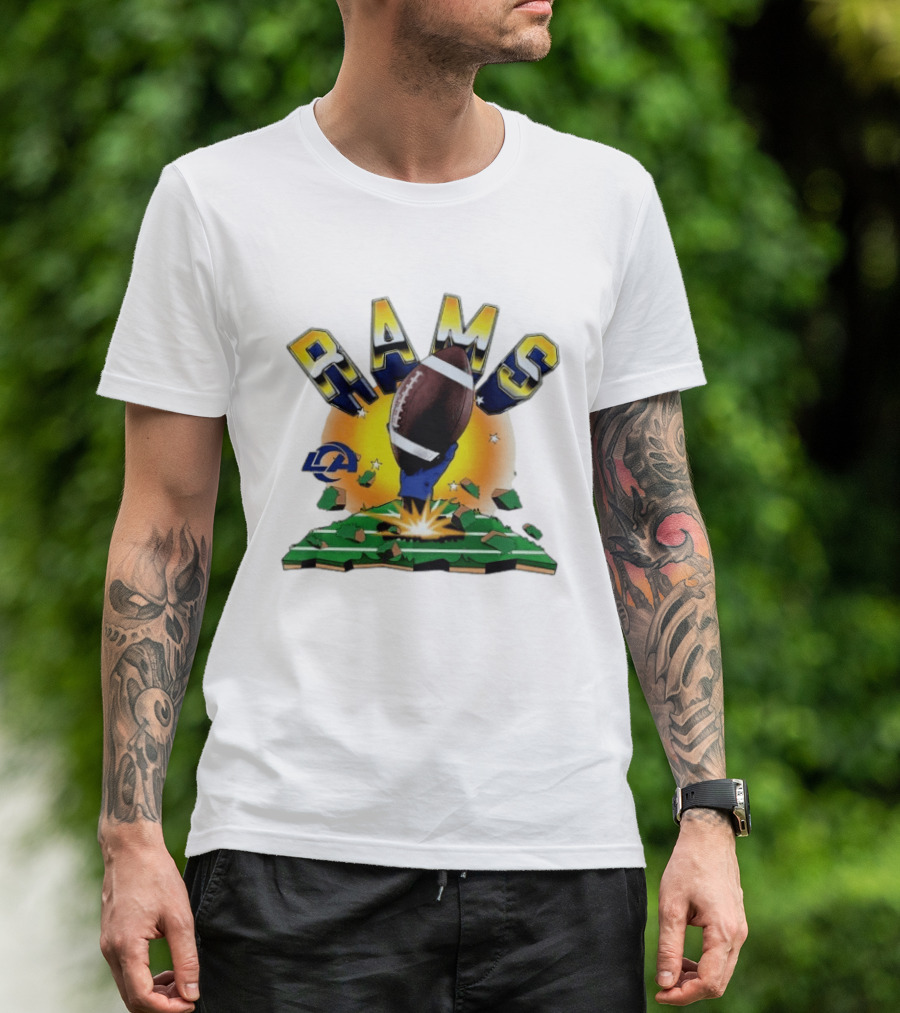 Los Angeles Rams 2026 Explode Clubhouse Football Burst T-Shirt