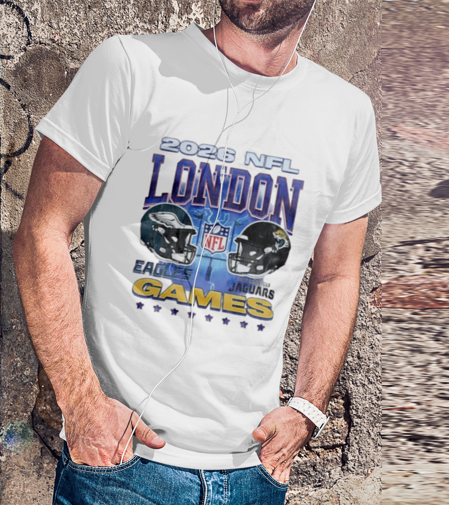 2026 NFL London Games Philadelphia Eagles Vs Jacksonville Jaguars Matchup T-Shirt