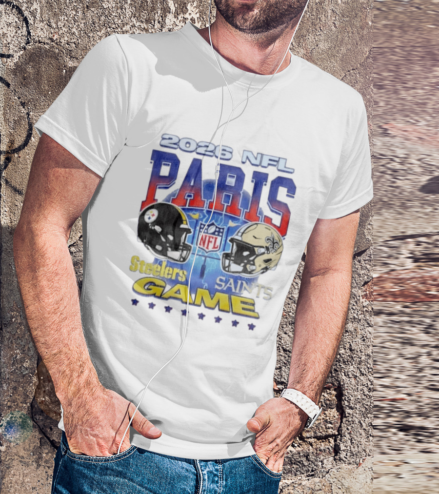 2026 NFL Paris Matchup Steelers Vs Saints Game T-Shirt