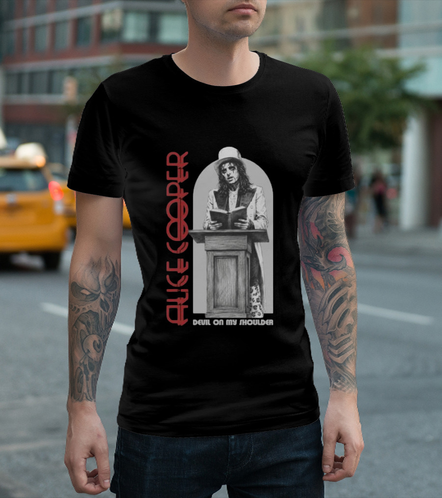 Alice Cooper Devil On My Shoulder Classic Rock Merchandise T-Shirt