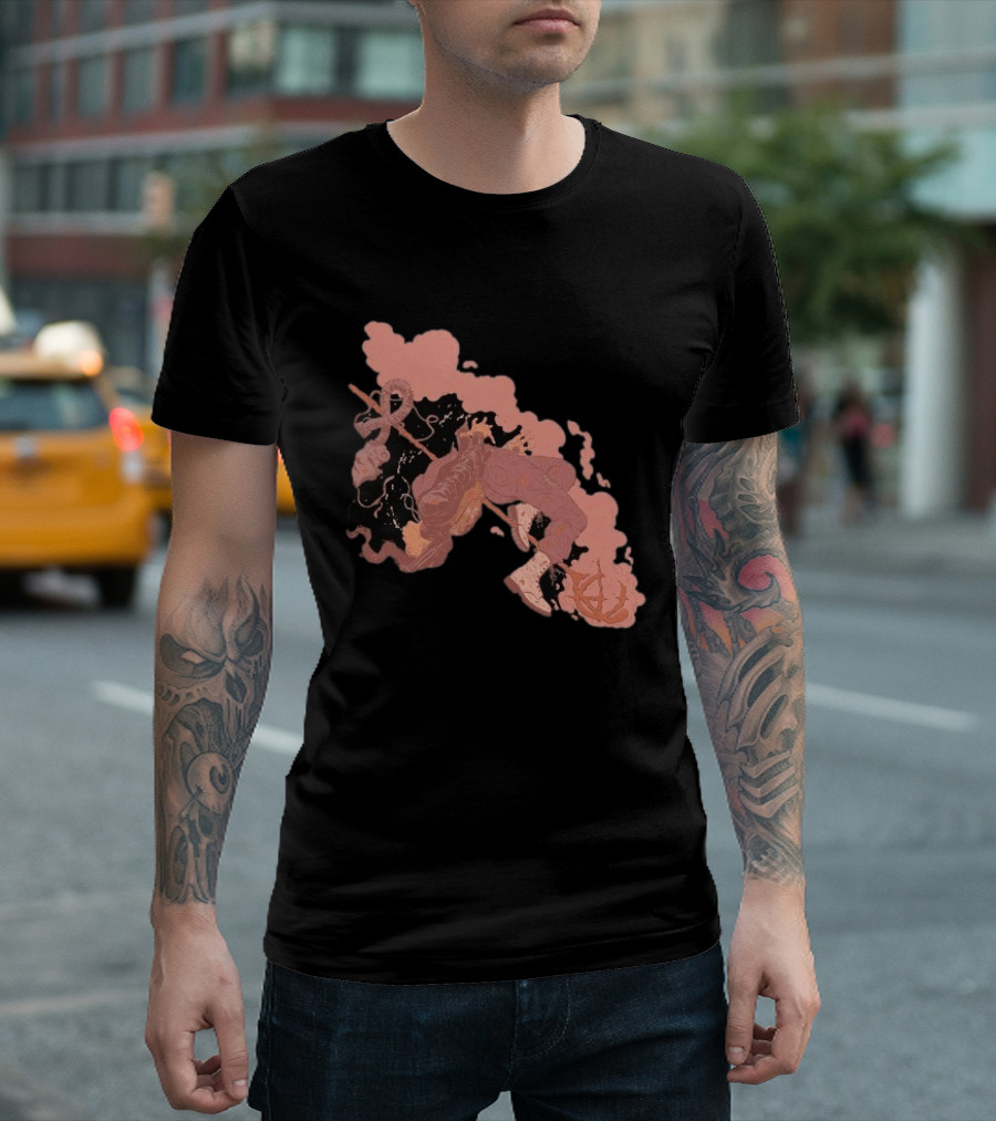 Demon Hunter Exile Warrior Art With Sword And Abstract T-Shirt