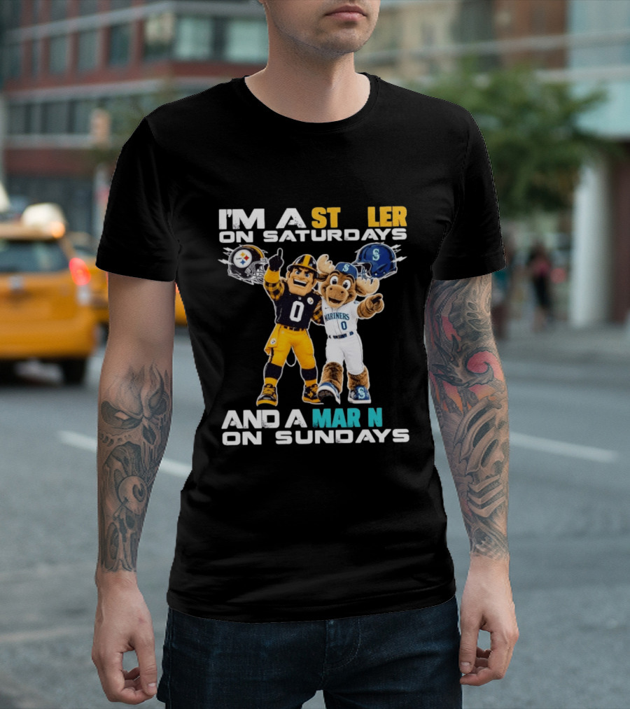 I'm A Steelers Fan On Saturdays And A Mariners Supporter On Sundays With Mascots T-Shirt