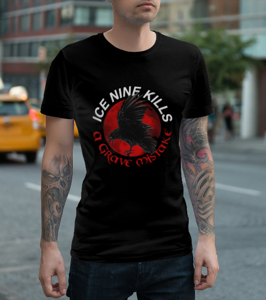 Ice Nine Kills A Grave Mistake Raven Red Circle T-Shirt