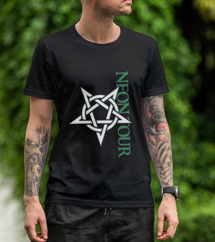 Neon Tour Interscope Store Face Burn Star T-Shirt