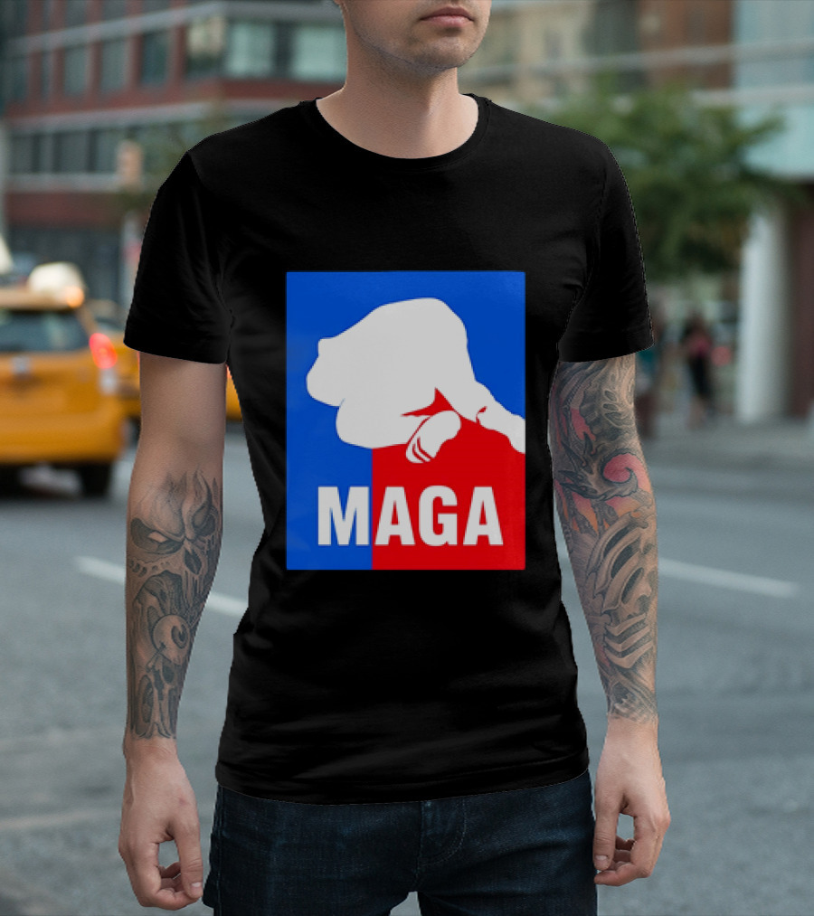 MAGA Political Parody Silhouette Red And Blue T-Shirt