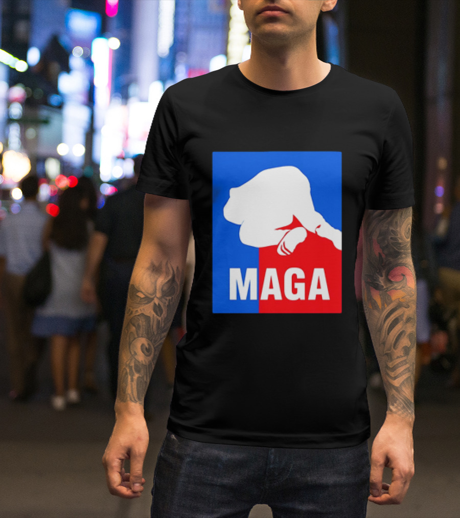 MAGA Political Parody Silhouette Red And Blue T-Shirt