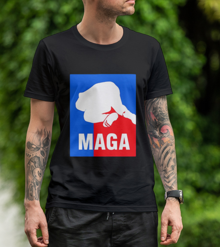 MAGA Political Parody Silhouette Red And Blue T-Shirt