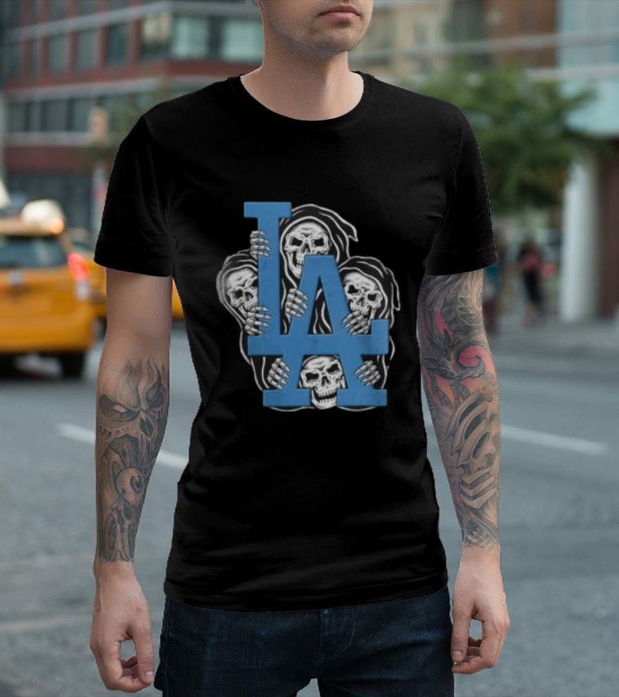 MLB Los Angeles Dodgers LA Four Grim Reapers Holding T-Shirt