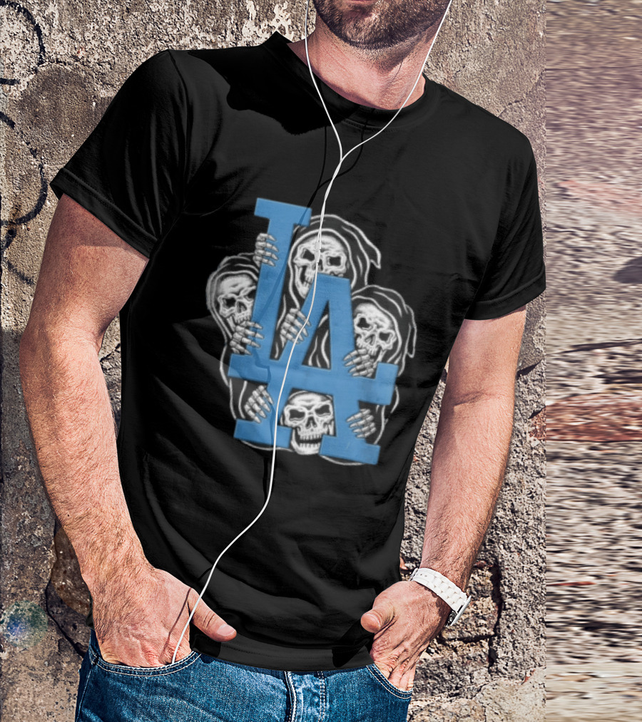 MLB Los Angeles Dodgers LA Four Grim Reapers Holding T-Shirt