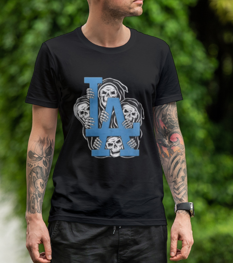 MLB Los Angeles Dodgers LA Four Grim Reapers Holding T-Shirt