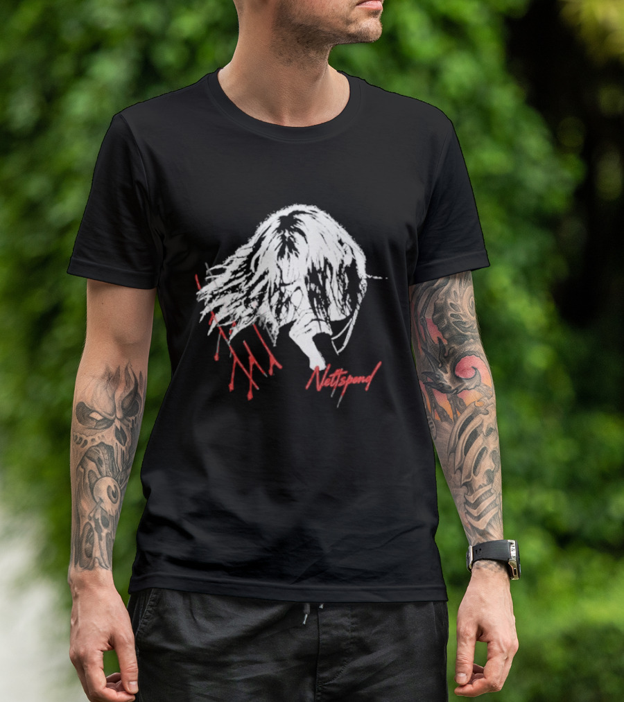 Nettspend Slash Hair Silhouette With Red Scribble T-Shirt
