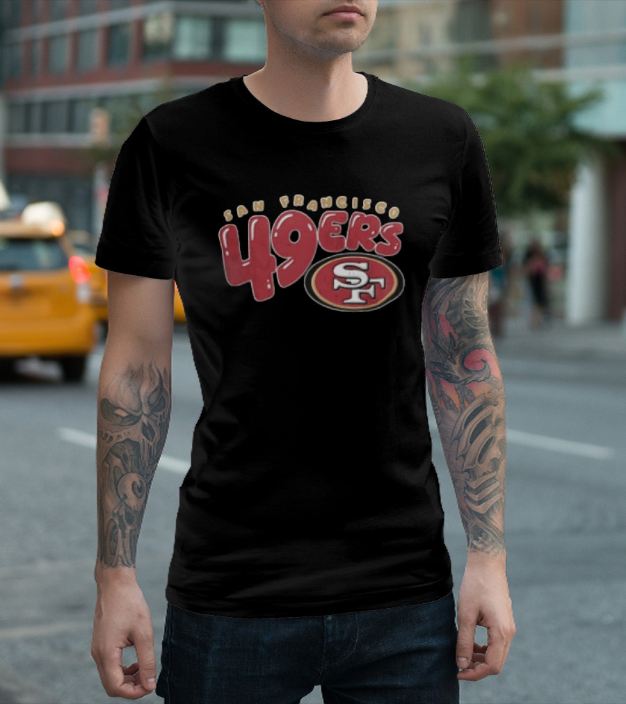 San Francisco 49ers 49 Bubble Lettering Team SF T-Shirt