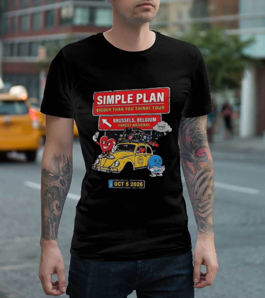 Simple Plan Bigger Than You Think Tour Brussels Belgium Forest National Oct 5 2026 T-Shirt