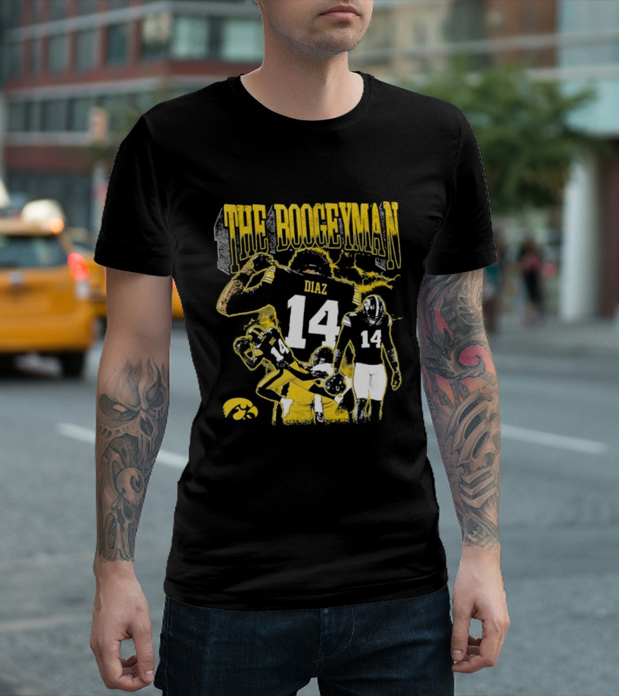 The Boogeyman Diaz No 14 Iowa Hawkeyes Football T-Shirt
