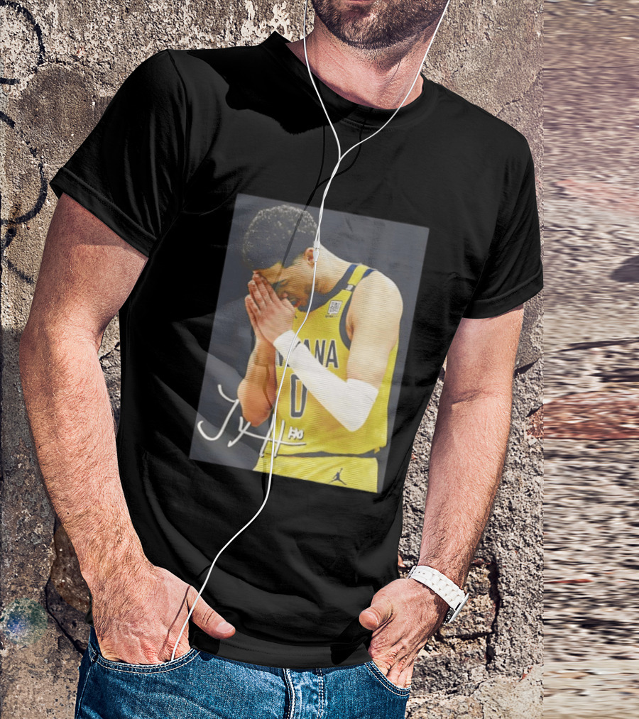 Tyrese Haliburton Indiana Pacers Praying NBA 0 JH Signature T-Shirt