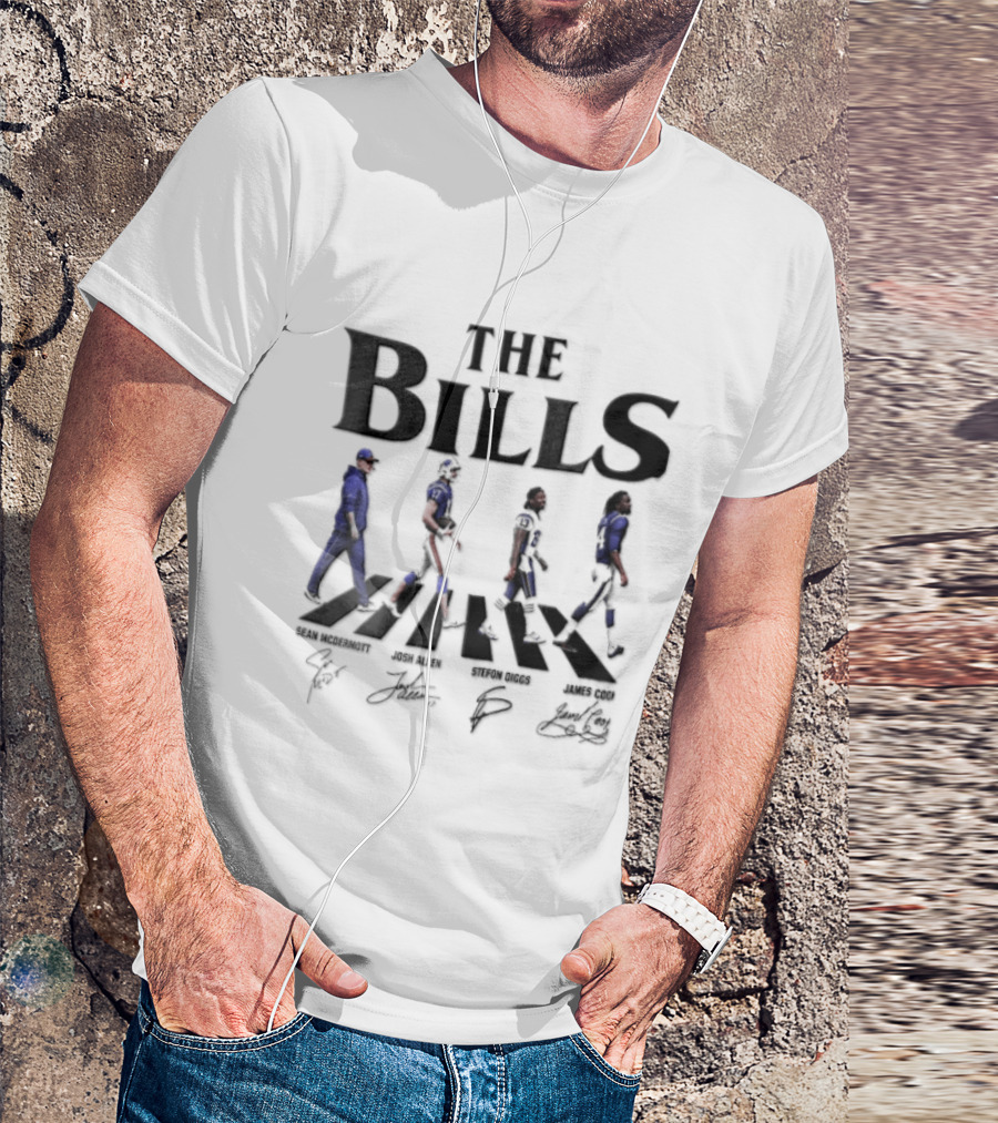 The Bills Sean McDermott Josh Allen Stefon Diggs James Cook Abbey Road T-Shirt