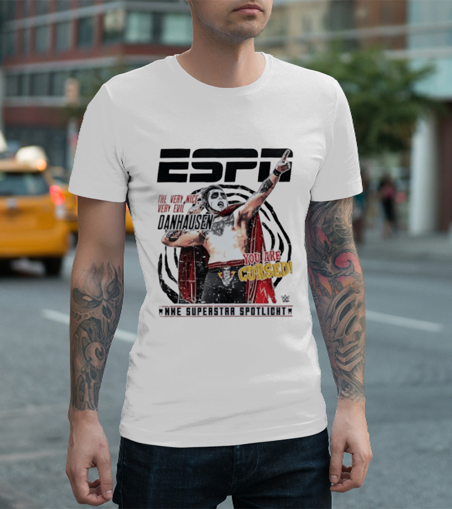 ESPN Danhausen WWE Superstar Spotlight You Are Cursed Very Nice Very Evil T-Shirt