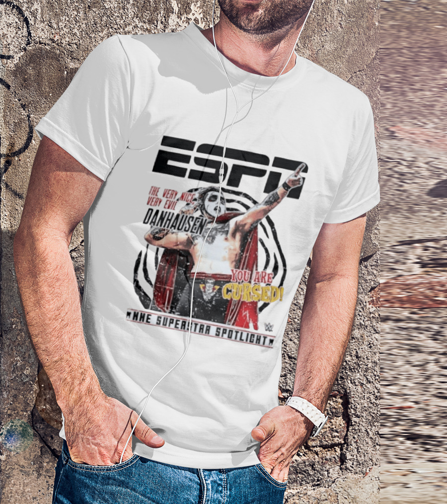 ESPN Danhausen WWE Superstar Spotlight You Are Cursed Very Nice Very Evil T-Shirt