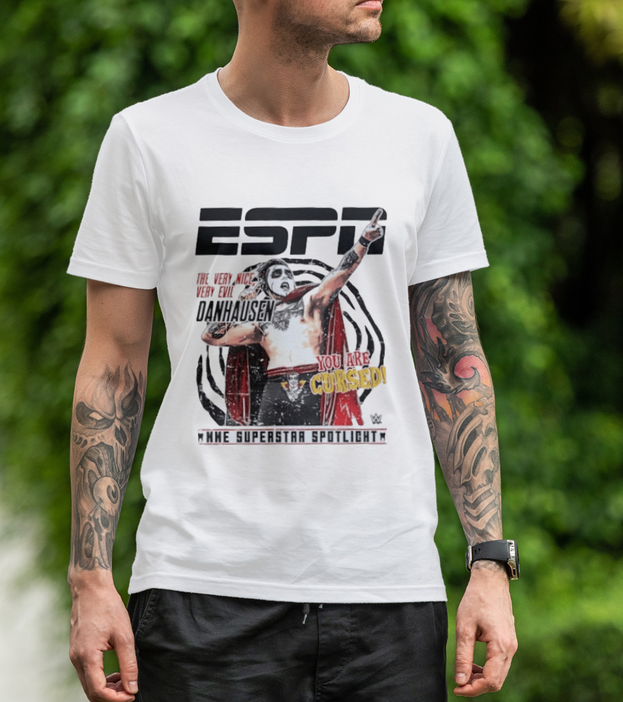 ESPN Danhausen WWE Superstar Spotlight You Are Cursed Very Nice Very Evil T-Shirt