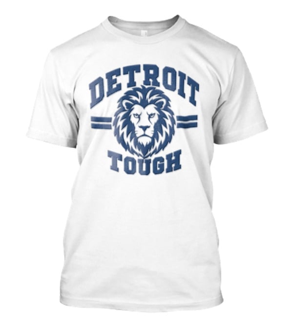 Detroit Tough Blue Lion Head T-Shirt