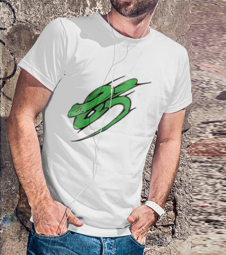 Green Snake Shaped Number Five Serpent T-Shirt