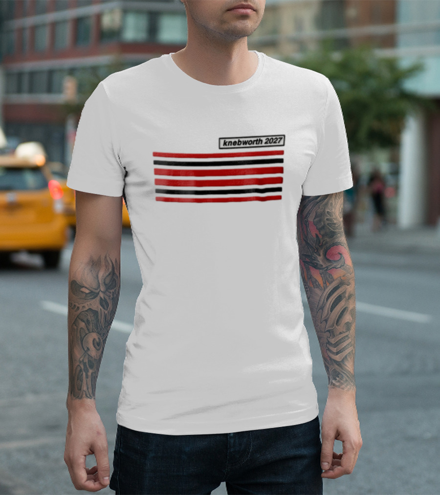 Knebworth 2027 Red And Black Horizontal Stripes T-Shirt
