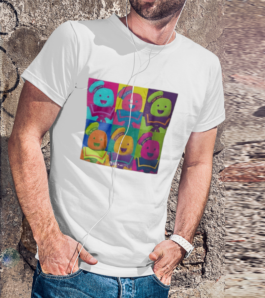 Movie Ghostbusters Stay Puft Marshmallow Man Six Colorful Pop Portraits T-Shirt