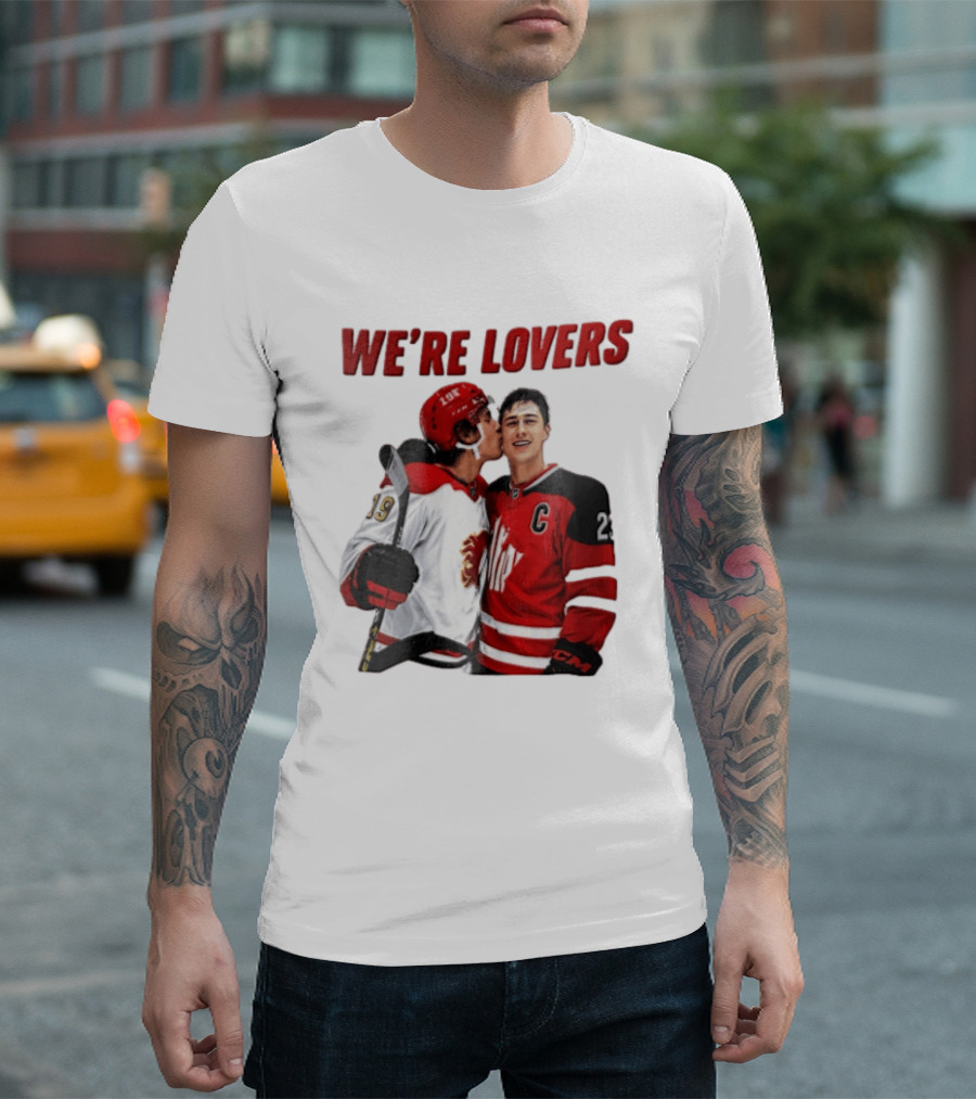 NHL Calgary Flames Matthew Tkachuk Quinn Hughes We're Lovers T-Shirt