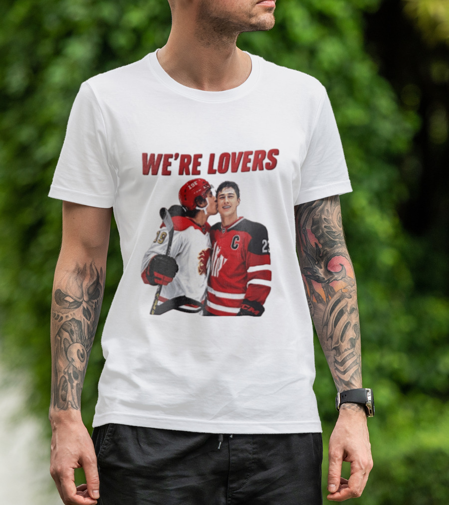 NHL Calgary Flames Matthew Tkachuk Quinn Hughes We're Lovers T-Shirt