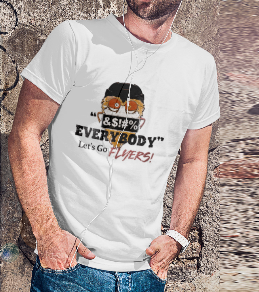 Gritty Flyers Everybody Let's Go NHL Philadelphia Hockey Helmet Cartoon T-Shirt
