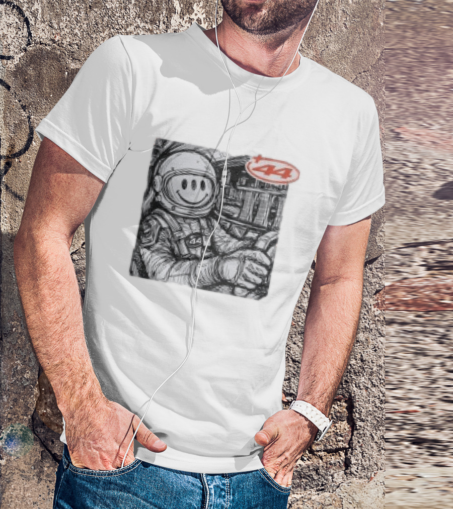 Plus44 Cosmic Circuit Astronaut With Smiley Face Helmet In Spacecraft T-Shirt