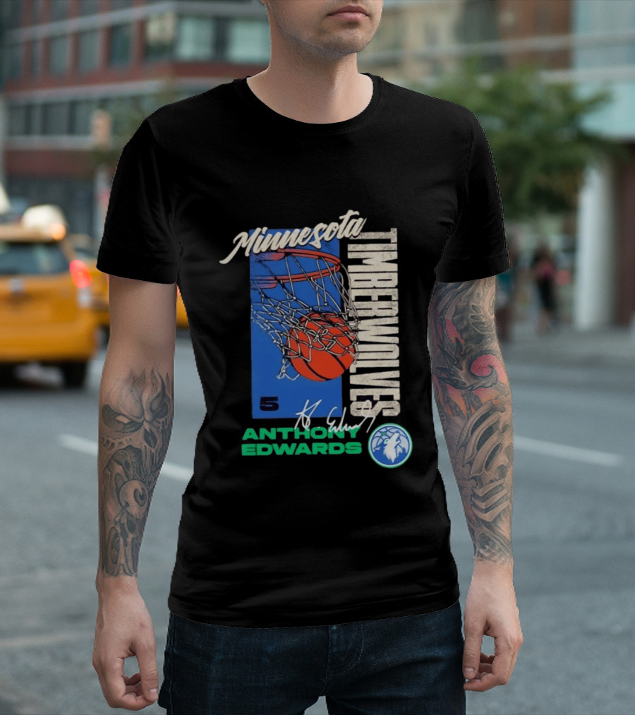Minnesota Timberwolves Anthony Edwards 5 Basketball Team T-Shirt