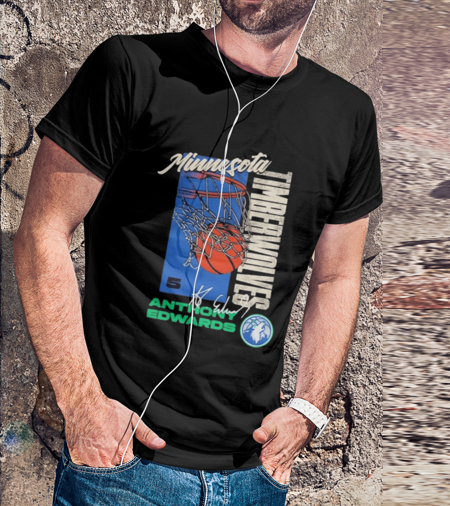 Minnesota Timberwolves Anthony Edwards 5 Basketball Team T-Shirt