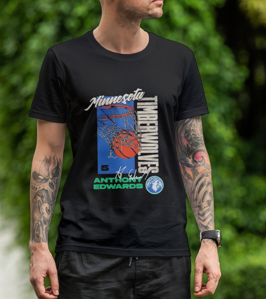 Minnesota Timberwolves Anthony Edwards 5 Basketball Team T-Shirt
