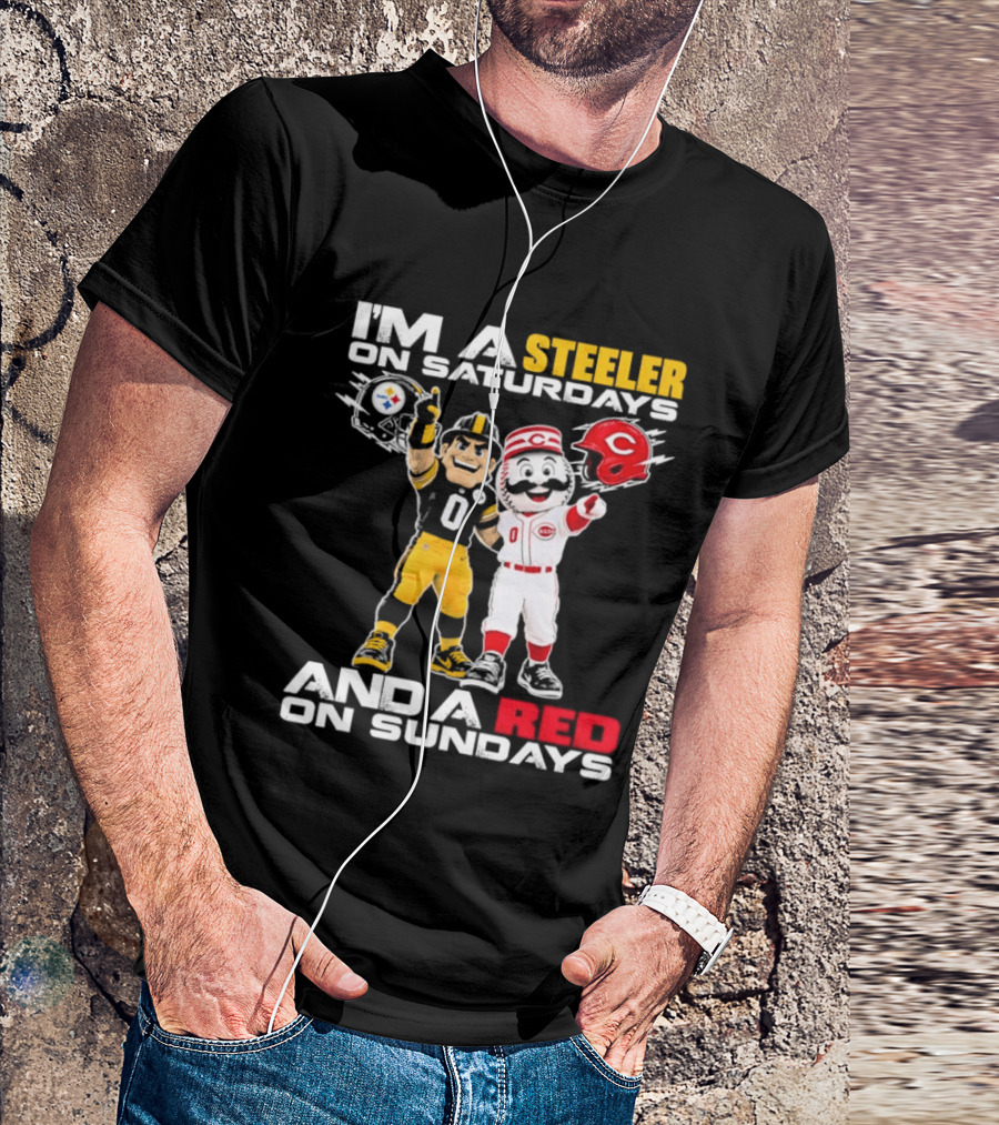 I'm A Steeler On Saturdays And A Red On Sundays With Mascots T-Shirt