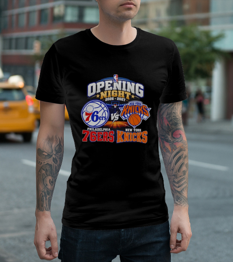 Philadelphia 76ers Vs New York Knicks NBA Opening Night 2026 2027 Matchup Event Highlights T-Shirt